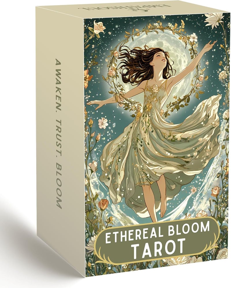DPEHAKMK Tarot Deck Unique, 78 Floral Tarot Cards with Guidebook, Modern Witch Tarot for Beginners and Experienced Readers, Divination and Spiritual Growth Tool - Image 1